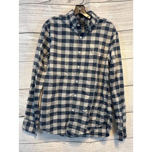 Mens J.Crew Flex Washed Slim Fit Checkered Button-Down Shirt M - Picture 1 of 3
